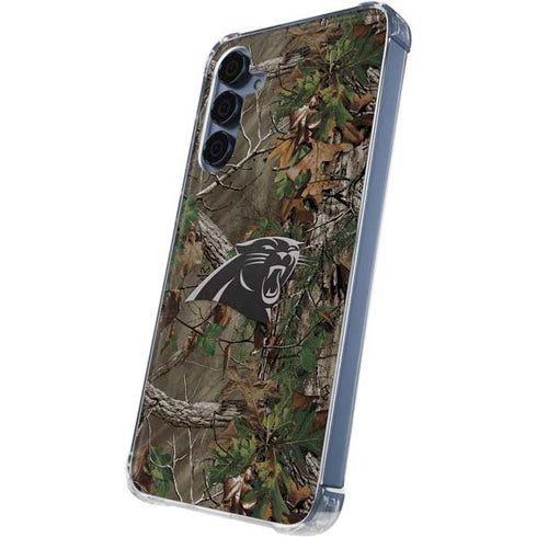 NFL Carolina Panthers Realtree Xtra Green Camo Galaxy A55 5G Clear Case