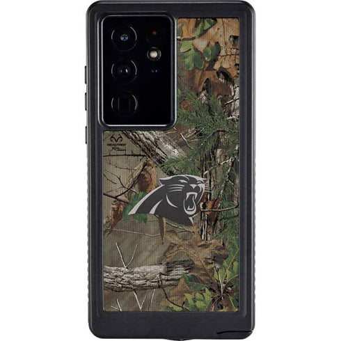 NFL Carolina Panthers Realtree Xtra Green Camo Galaxy S24 Ultra Waterproof Case