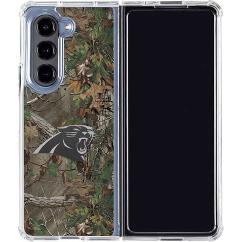NFL Carolina Panthers Realtree Xtra Green Camo Galaxy Z Fold5 5G Clear Case