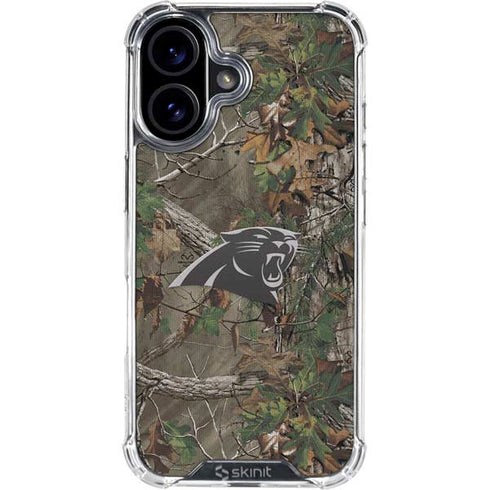 NFL Carolina Panthers Realtree Xtra Green Camo iPhone 16 Clear Case