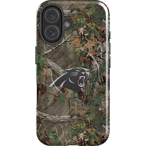 NFL Carolina Panthers Realtree Xtra Green Camo iPhone 16 Plus Magsafe Impact Case