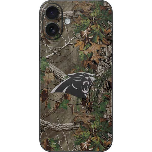 NFL Carolina Panthers Realtree Xtra Green Camo iPhone 16 Plus Skin