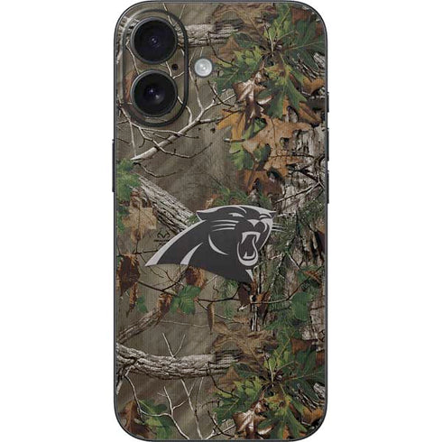 NFL Carolina Panthers Realtree Xtra Green Camo iPhone 16 Skin