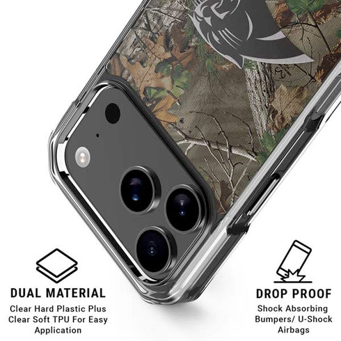 NFL Carolina Panthers Realtree Xtra Green Camo iPhone 18 Pro Clear Case