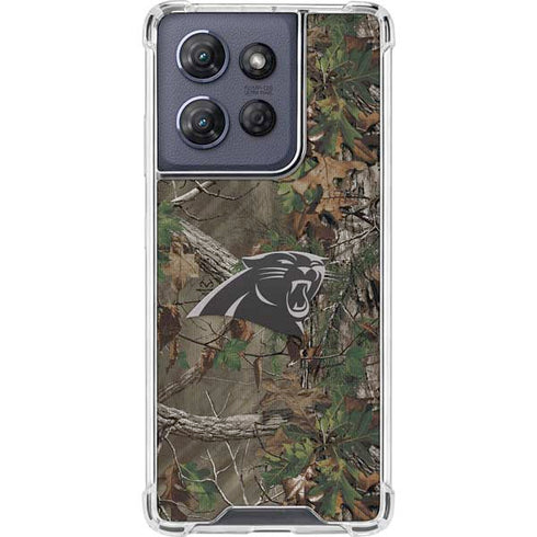 NFL Carolina Panthers Realtree Xtra Green Camo Moto G 5G (2025) Clear Case
