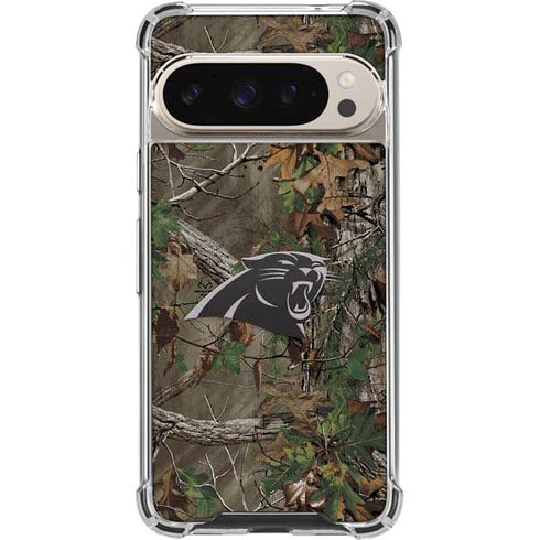 NFL Carolina Panthers Realtree Xtra Green Camo Pixel 9/9 Pro Clear Case