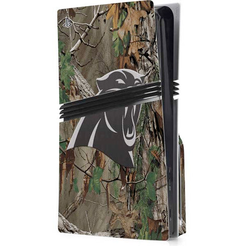 NFL Carolina Panthers Realtree Xtra Green Camo PS5 Pro Disk Console Skin