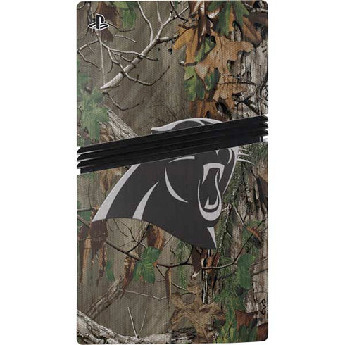 NFL Carolina Panthers Realtree Xtra Green Camo PS5 Pro Disk Console Skin