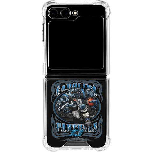 Liquid Blue NFL Carolina Panthers Running Back Galaxy Z Flip6 Clear Case