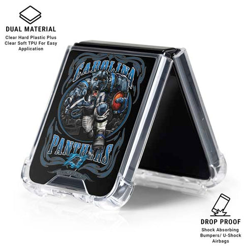 Liquid Blue NFL Carolina Panthers Running Back Galaxy Z Flip6 Clear Case