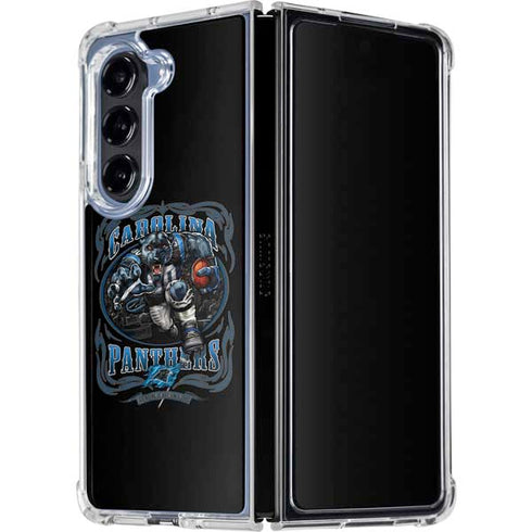 Liquid Blue NFL Carolina Panthers Running Back Galaxy Z Fold5 5G Clear Case