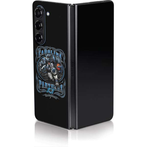 Liquid Blue NFL Carolina Panthers Running Back Galaxy Z Fold5 5G Skin
