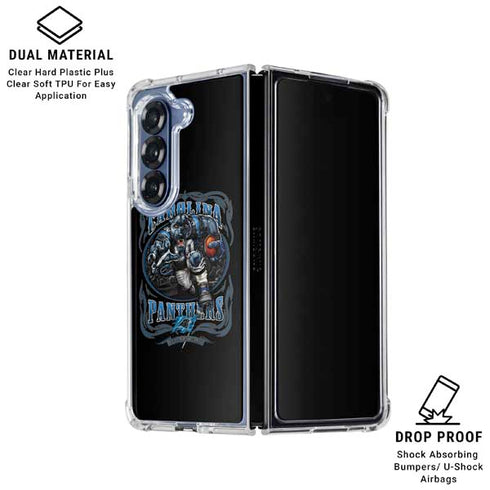 Liquid Blue NFL Carolina Panthers Running Back Galaxy Z Fold6 Clear Case