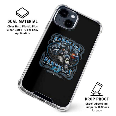Liquid Blue NFL Carolina Panthers Running Back iPhone 15 Clear Case