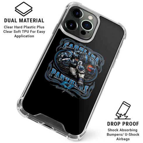 Liquid Blue NFL Carolina Panthers Running Back iPhone 16 Pro Clear Case
