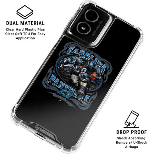 Liquid Blue NFL Carolina Panthers Running Back Moto G Power 5G (2024) Clear Case