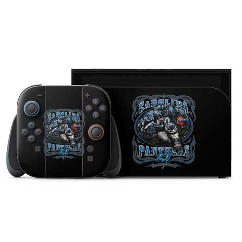 Liquid Blue NFL Carolina Panthers Running Back Nintendo Switch 2 (2025) with Joy-Con Skin
