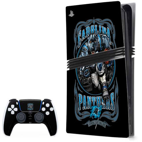 Liquid Blue NFL Carolina Panthers Running Back PS5 Pro Bundle Skin