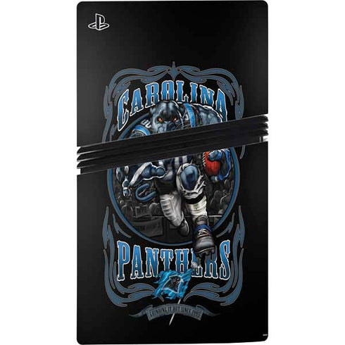 Liquid Blue NFL Carolina Panthers Running Back PS5 Pro Console Skin