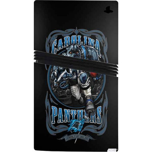 Liquid Blue NFL Carolina Panthers Running Back PS5 Pro Console Skin