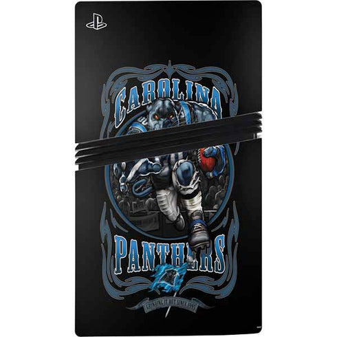 Liquid Blue NFL Carolina Panthers Running Back PS5 Pro Disk Bundle Skin