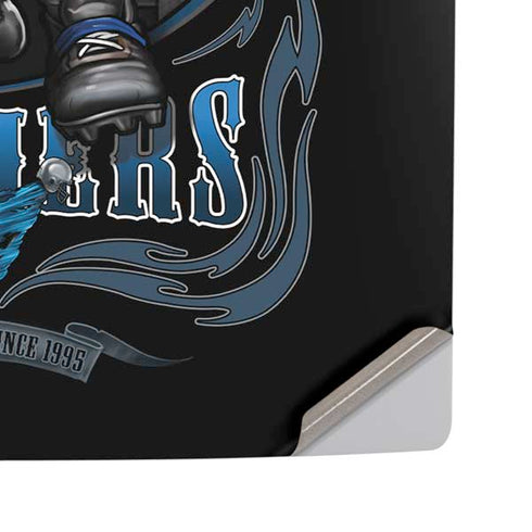 Liquid Blue NFL Carolina Panthers Running Back PS5 Pro Disk Console Skin