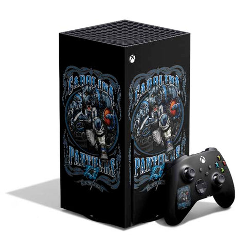 Liquid Blue NFL Carolina Panthers Running Back Xbox Series X Bundle Skin