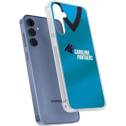 NFL Carolina Panthers Team Jersey Galaxy A55 5G Clear Case