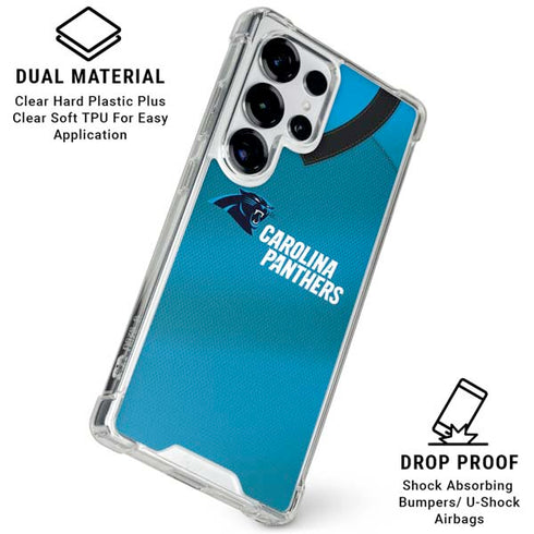 NFL Carolina Panthers Team Jersey Galaxy S25 Ultra Clear Case