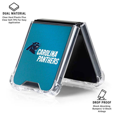 NFL Carolina Panthers Team Jersey Galaxy Z Flip6 Clear Case