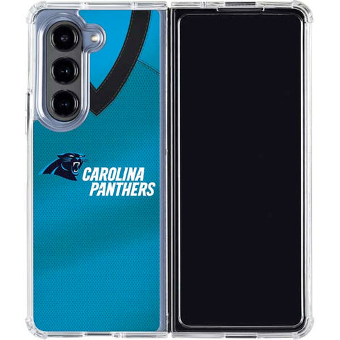 NFL Carolina Panthers Team Jersey Galaxy Z Fold5 5G Clear Case