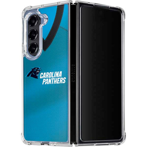 NFL Carolina Panthers Team Jersey Galaxy Z Fold5 5G Clear Case