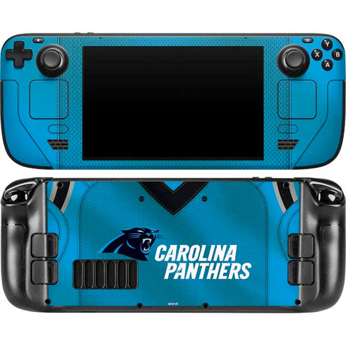 NFL Carolina Panthers Team Jersey Steam Deck Handheld Gaming Computer OLED Skin
