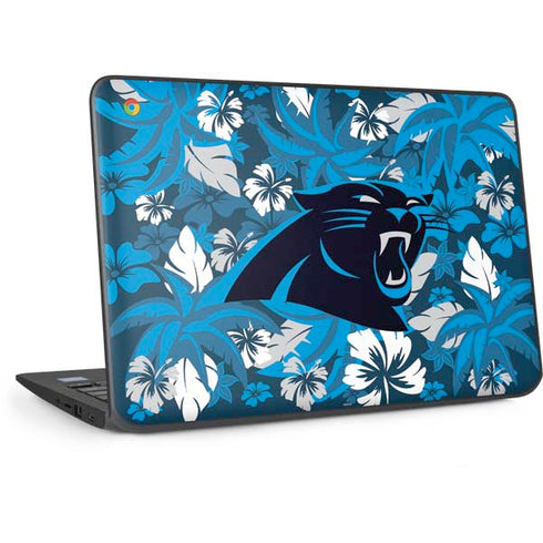 NFL Carolina Panthers Tropical Print HP Chromebook Skin