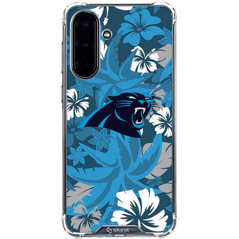 NFL Carolina Panthers Tropical Print Galaxy A36 5G Clear Case