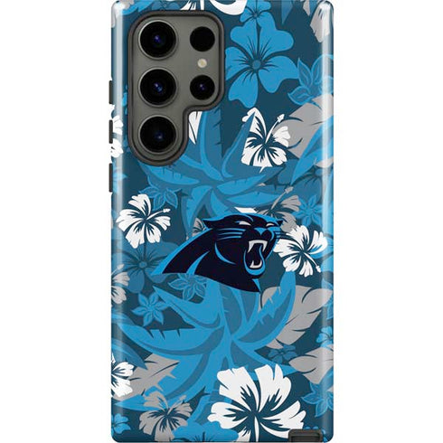 NFL Carolina Panthers Tropical Print Galaxy S23 Ultra Pro Case