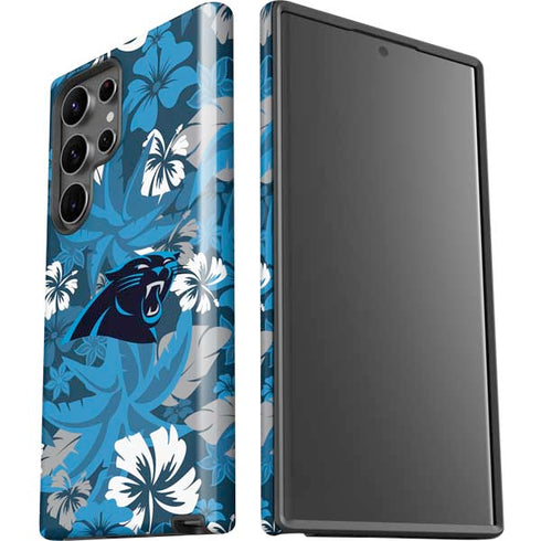 NFL Carolina Panthers Tropical Print Galaxy S23 Ultra Pro Case