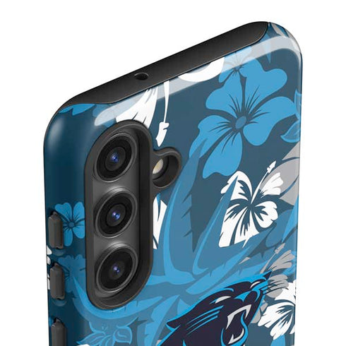 NFL Carolina Panthers Tropical Print Galaxy S25 Plus Impact Case