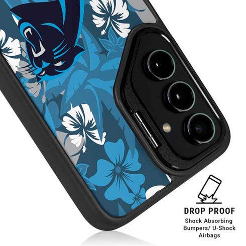 NFL Carolina Panthers Tropical Print Galaxy S25 Plus Kickstand Case