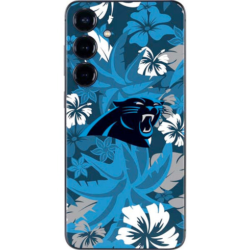 NFL Carolina Panthers Tropical Print Galaxy S25 Plus Skin