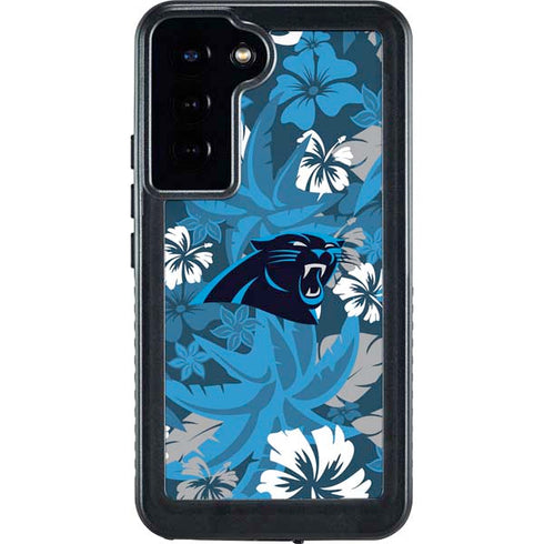 NFL Carolina Panthers Tropical Print Galaxy S24 Plus Waterproof Case