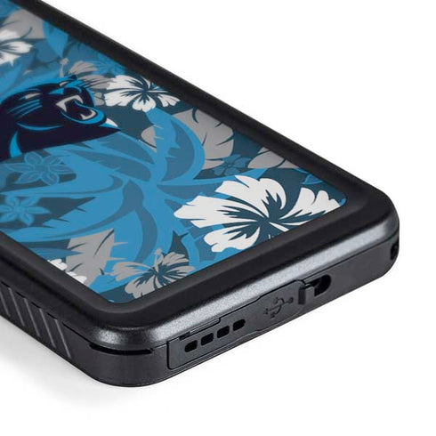 NFL Carolina Panthers Tropical Print Galaxy S24 Plus Waterproof Case