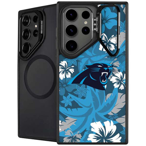 NFL Carolina Panthers Tropical Print Galaxy S25 Ultra Kickstand Case