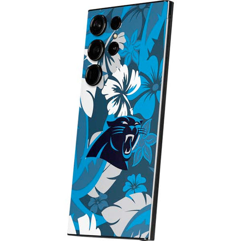 NFL Carolina Panthers Tropical Print Galaxy S25 Ultra Skin