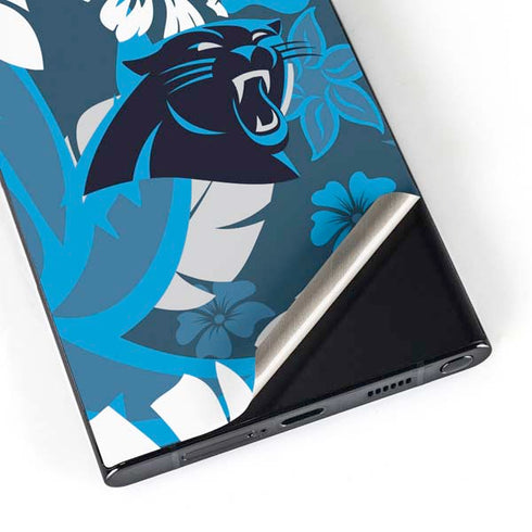 NFL Carolina Panthers Tropical Print Galaxy S25 Ultra Skin