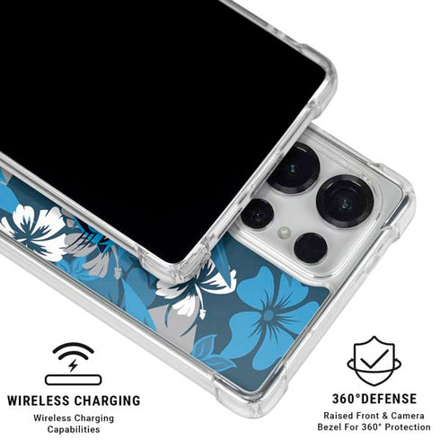 NFL Carolina Panthers Tropical Print Galaxy S25 Ultra Clear Case