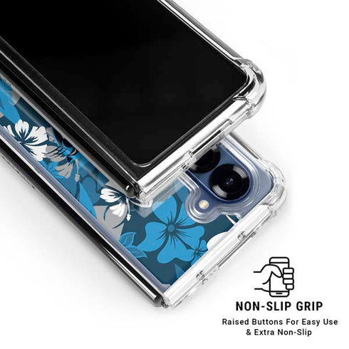 NFL Carolina Panthers Tropical Print Galaxy Z Fold6 Clear Case