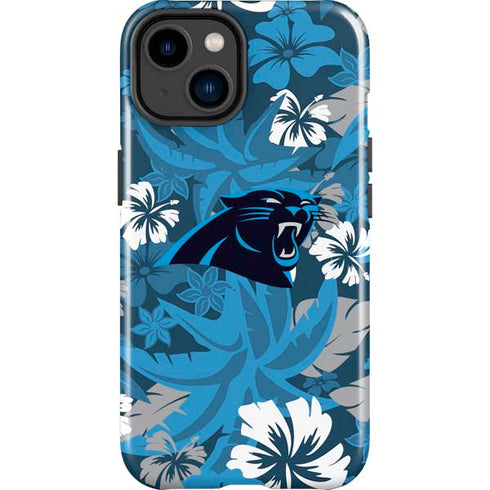 NFL Carolina Panthers Tropical Print iPhone 15 Impact Case