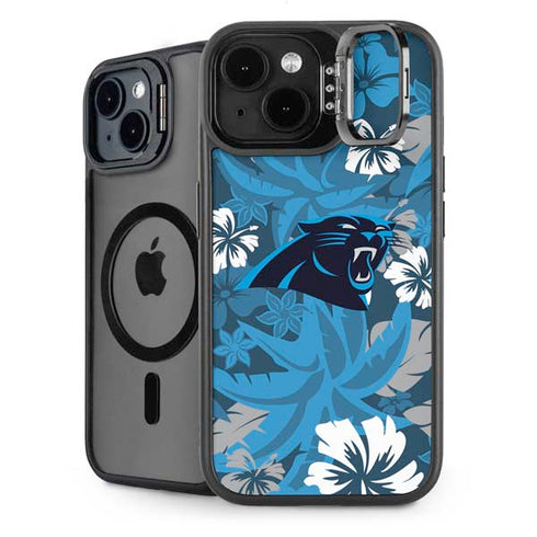 NFL Carolina Panthers Tropical Print iPhone 15 Plus Kickstand Case