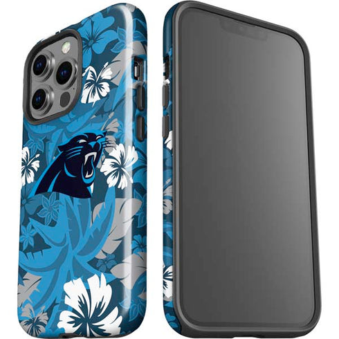 NFL Carolina Panthers Tropical Print iPhone 15 Pro Impact Case